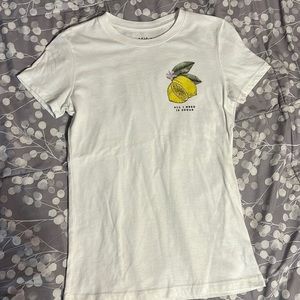 youth medium white shirt with lemon $10